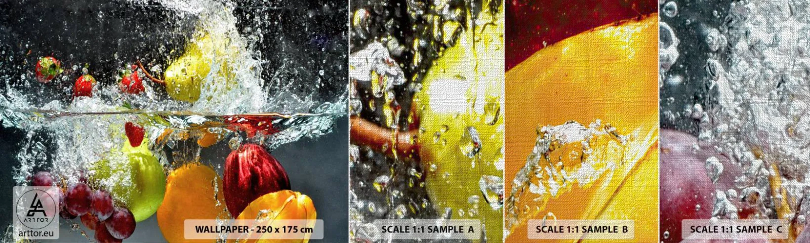 Vzor Fototapety Premium Canvas - Ovocné osvěžení - Ovoce, Voda, Kuchyně - 100x30 cm