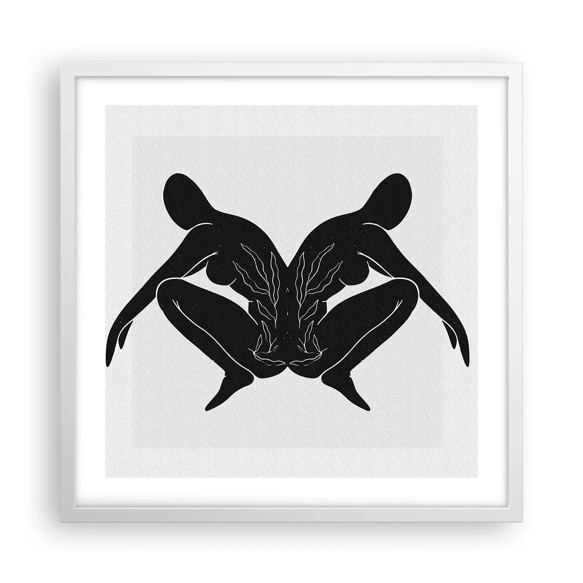 Plakát v bílém rámu - Společná duše - 50x50 cm