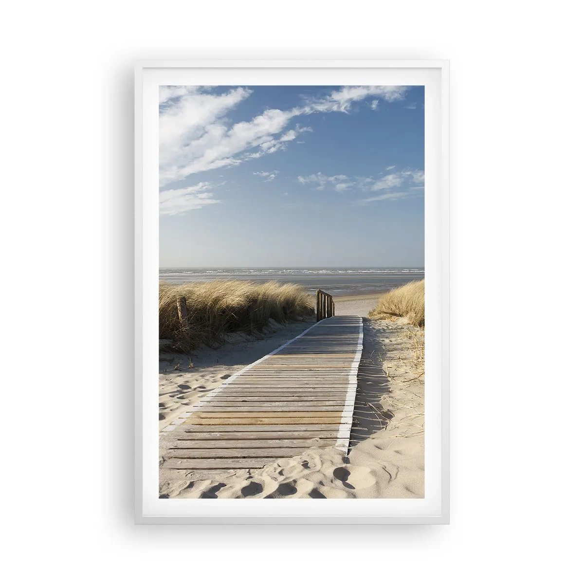 Plakát v bílém rámu - Za dunou, v šumění trávy - 61x91 cm