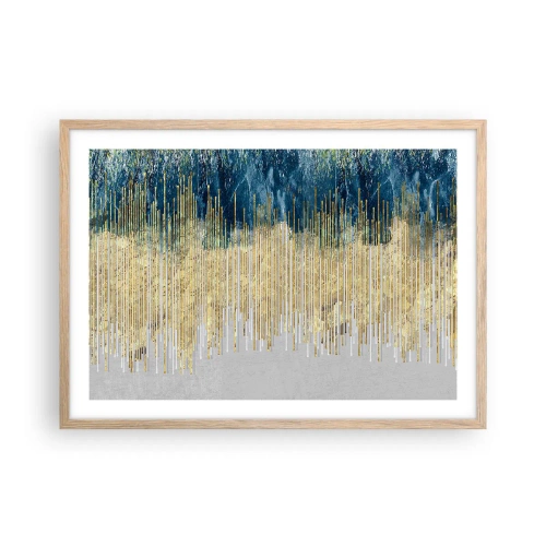 Plakát v rámu světlý dub - Zlacená hranice - 70x50 cm