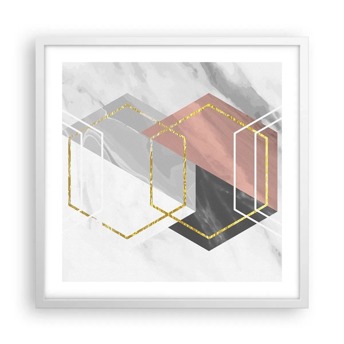 Plakát v bílém rámu - Řetězová kompozice - 50x50 cm