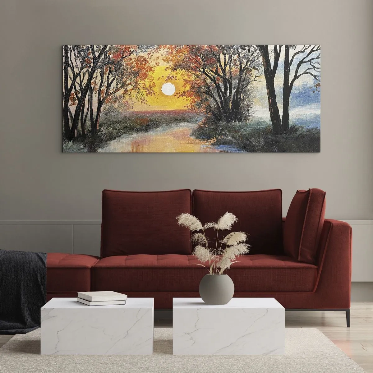 Obraz na skle - Podzimní nádech - 100x40 cm