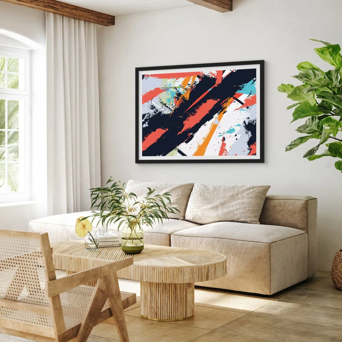 Plakát v černém rámu - Dynamická kompozice - 50x40 cm