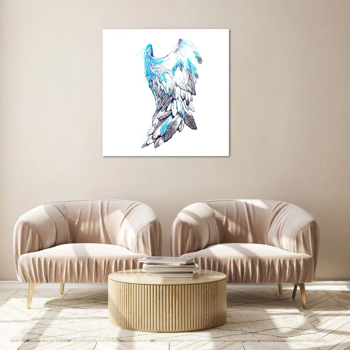 Obraz na skle - Potřebuji křídla - 30x30 cm