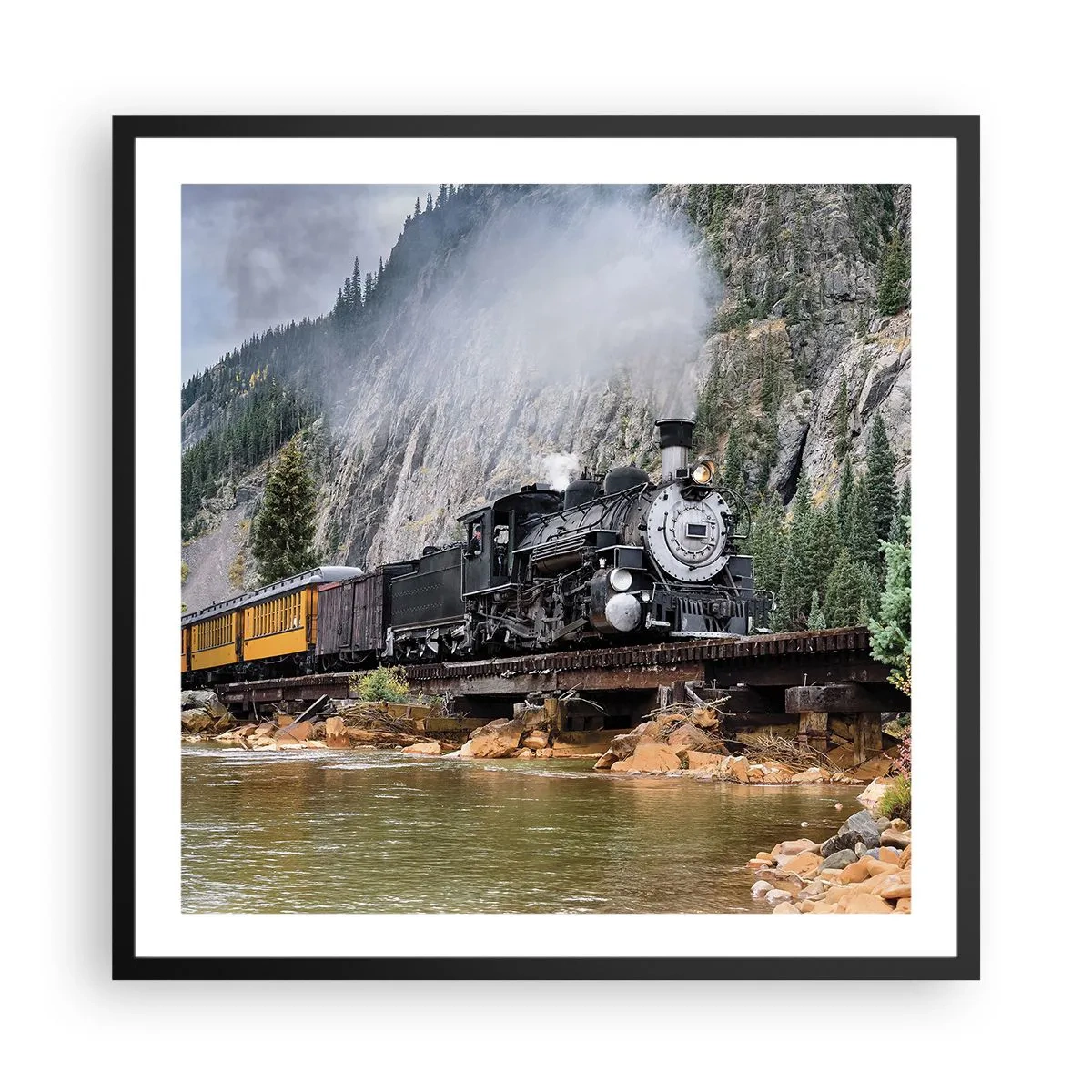 Plakát v černém rámu - Kampak? Kam? - 60x60 cm