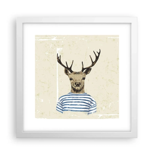 Plakát v bílém rámu - Protože mám rád pruhované košile! - 30x30 cm