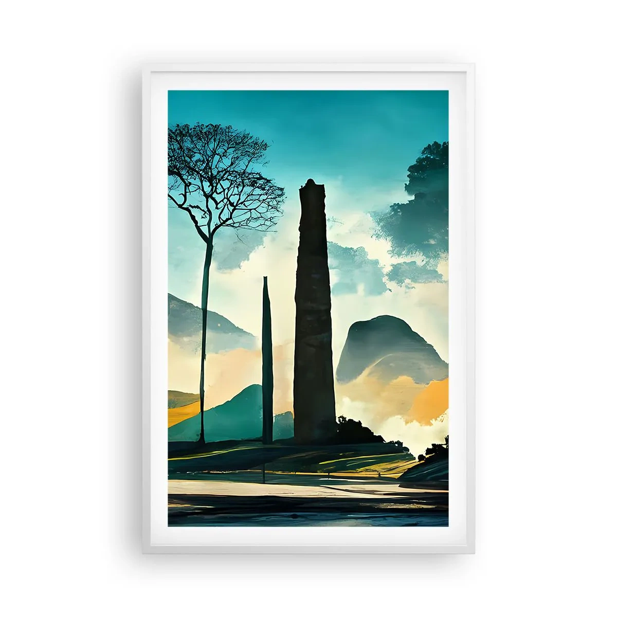 Plakát v bílém rámu - Výš a výš - 61x91 cm