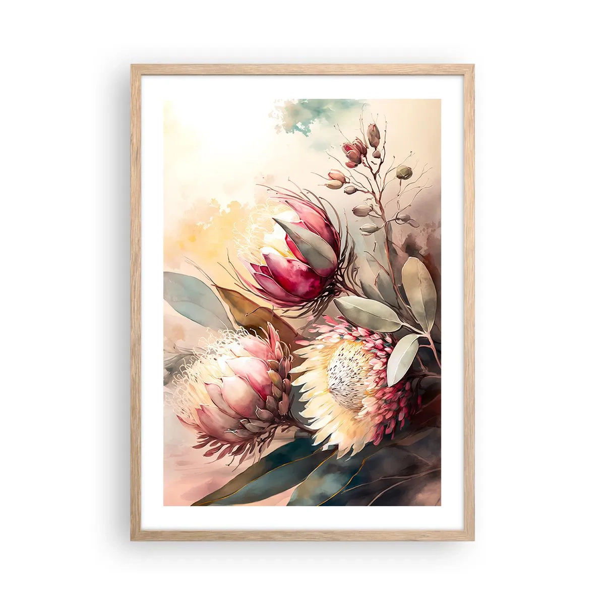 Plakát v rámu světlý dub - Z profilu a en face - 50x70 cm