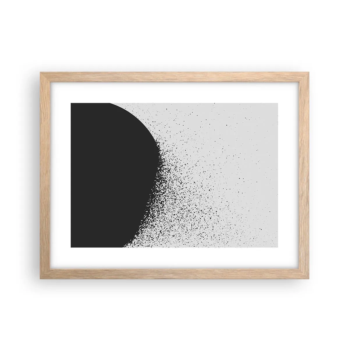 Plakát v rámu světlý dub - Pohyb částic - 40x30 cm