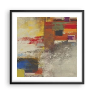 Plakát v černém rámu - Geometrie barev - 50x50 cm