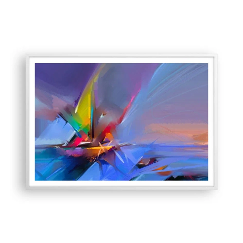 Plakát v bílém rámu - Proletěla jako pták - 100x70 cm