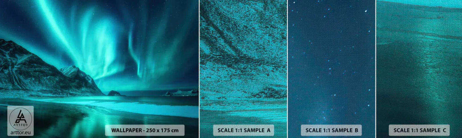 Vzor Fototapety Premium Canvas - Divy severu - Krajina, Severní pól, Severní polární záře - 100x30 cm