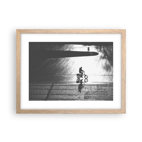 Plakát v rámu světlý dub - Dopředu, přes město - 40x30 cm