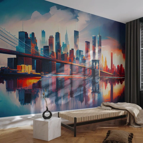 Fototapeta Premium Sand - Famózní New York - Město, Most, Architektura - 300x210 cm