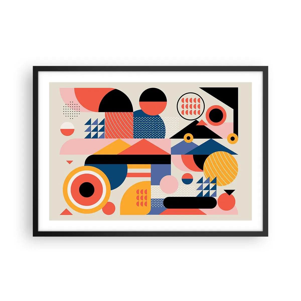 Plakát v černém rámu - Kompozice: pojďme si hrát - 70x50 cm