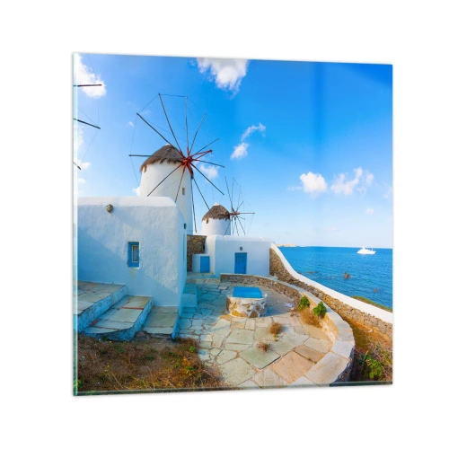 Obraz na skle - Modrý vítr od moře - 40x40 cm