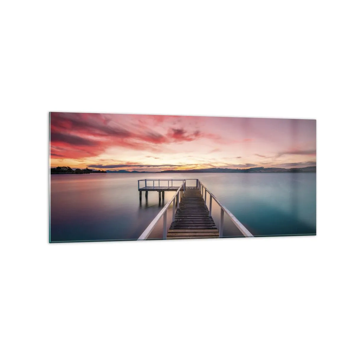 Obraz na skle - Jemný plamen večera - 120x50 cm