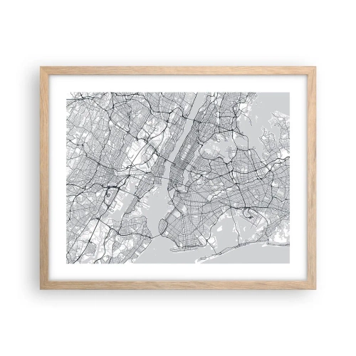 Plakát v rámu světlý dub - Anatomie metropole - 50x40 cm