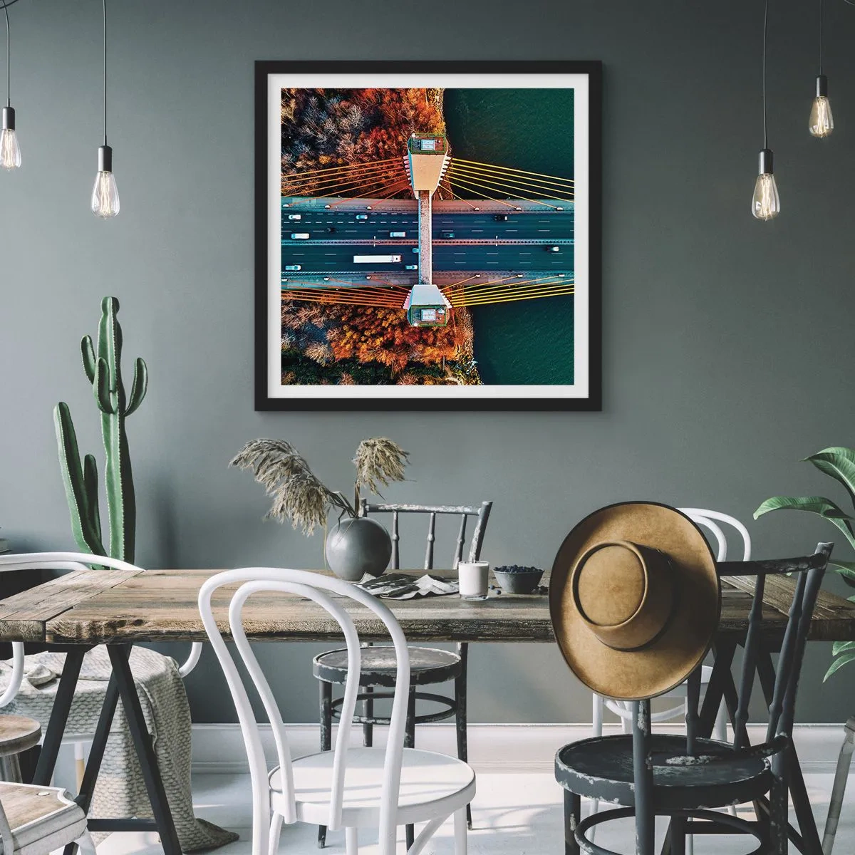 Plakát v černém rámu - Za vodami, za lesy - 40x40 cm