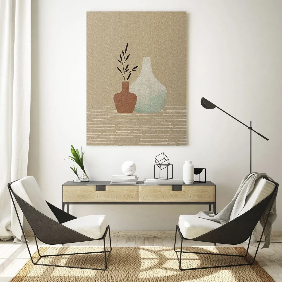 Obraz na skle - Váza a její myšlenka - 50x70 cm