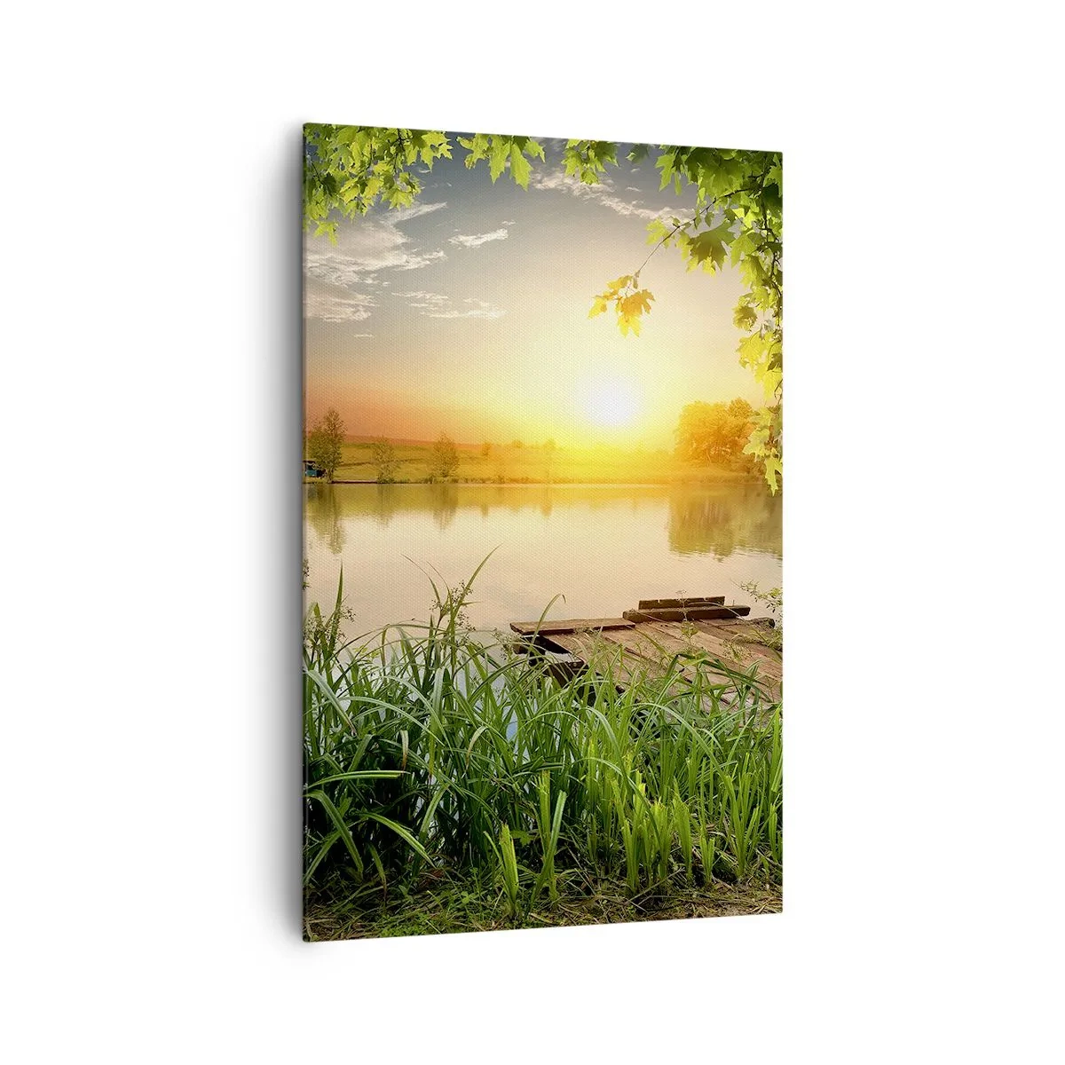 Obraz na plátně - Krajina v zeleném rámu - 80x120 cm