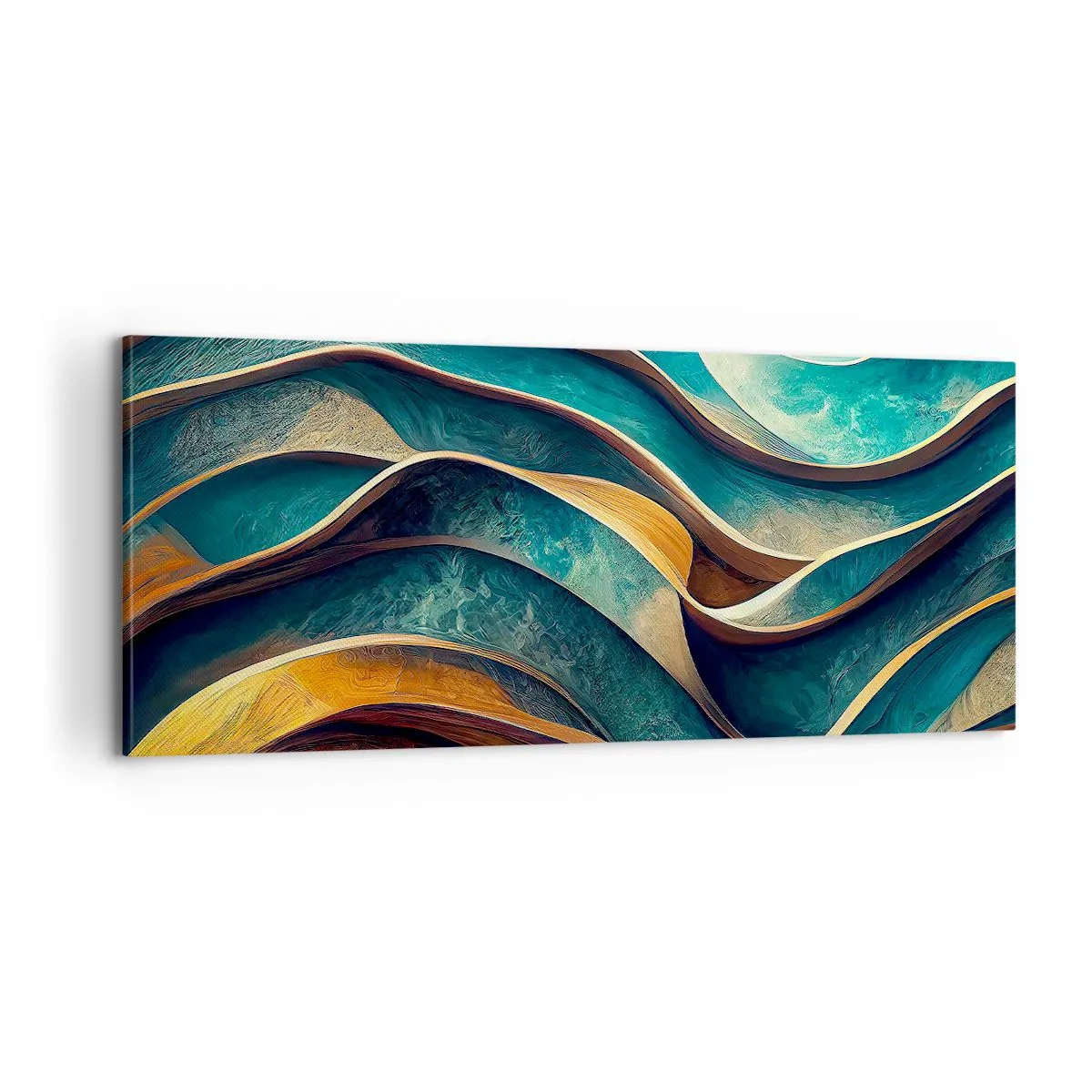 Obraz na plátně - Meandry modré - 100x40 cm