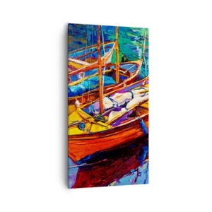 Obraz na plátně - Na vodě husté od barev - 55x100 cm