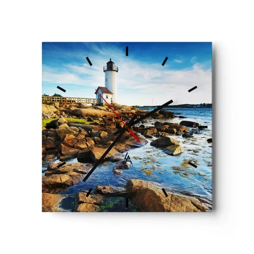 Nástěnné hodiny - Vraťte se šťastně, čekám - 30x30 cm