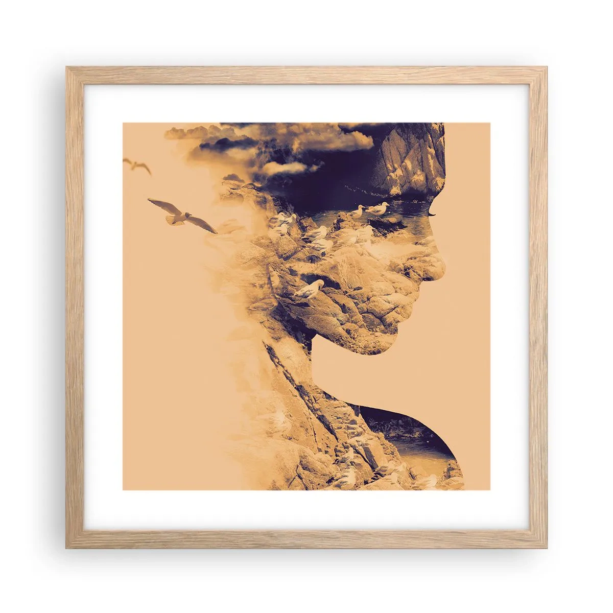 Plakát v rámu světlý dub - Krásná od přírody - 40x40 cm