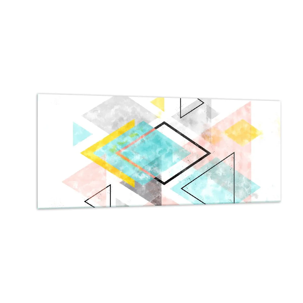 Obraz na skle - Geometrická zábava - 100x40 cm