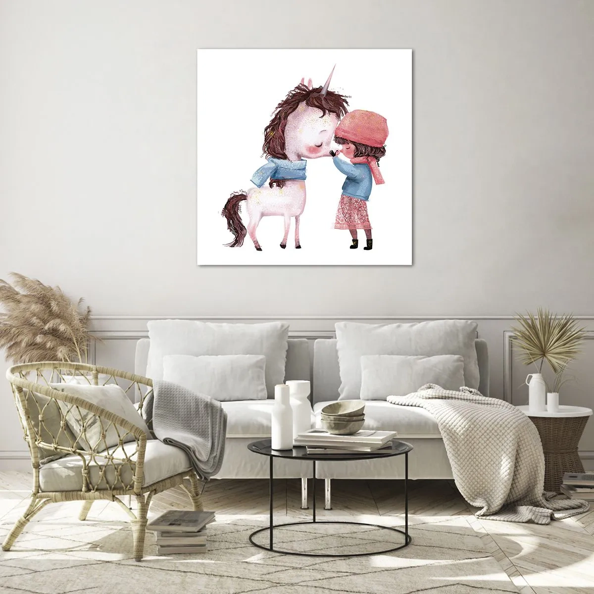 Obraz na skle - Zimní příběh - 70x70 cm