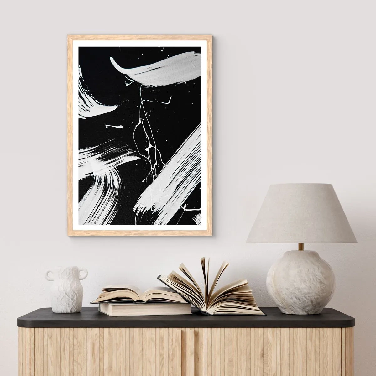 Plakát v rámu světlý dub - Prolomit temnotu - 61x91 cm