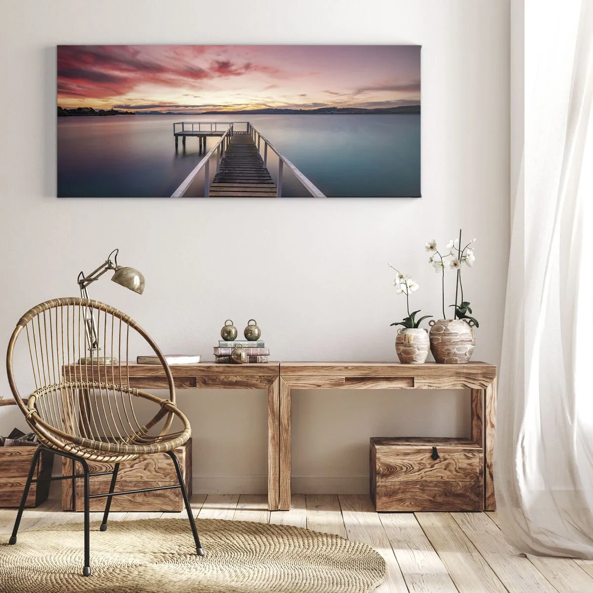 Obraz na plátně - Jemný plamen večera - 160x50 cm