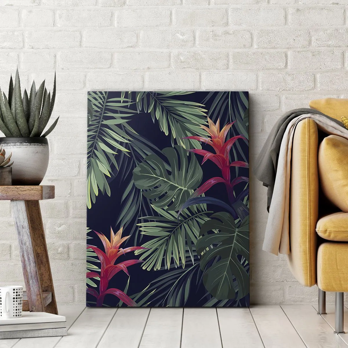 Obraz na plátně - Vzplanout v zeleném - 55x100 cm