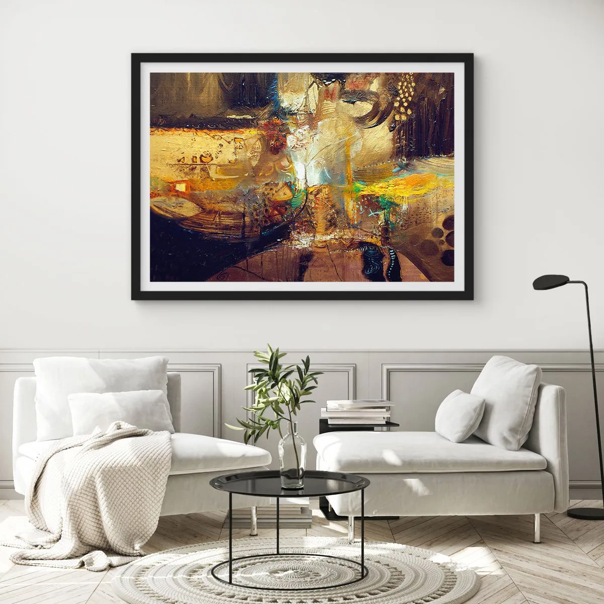 Plakát v černém rámu - Zima, tepleji, horko - 100x70 cm