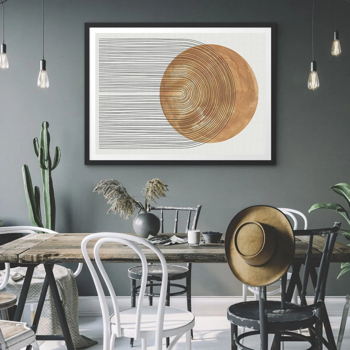 Plakát v černém rámu - Slunečná kompozice - 70x50 cm