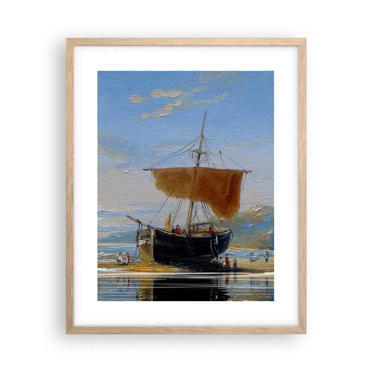 Plakát v rámu světlý dub - Voda, země, vzduch - 40x50 cm