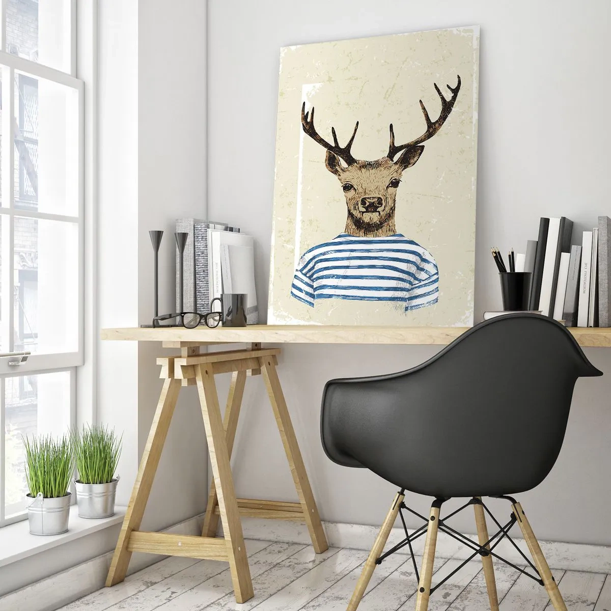 Obraz na skle - Protože mám rád pruhované košile! - 50x70 cm