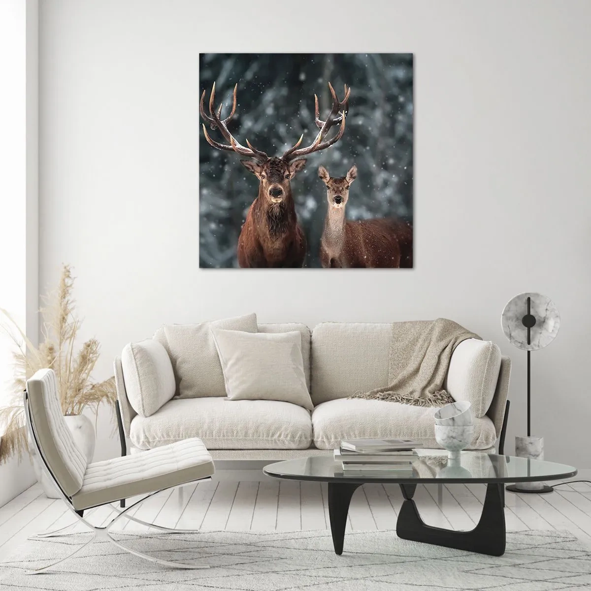 Obraz na skle - Pán lesa se svou ženou - 70x70 cm