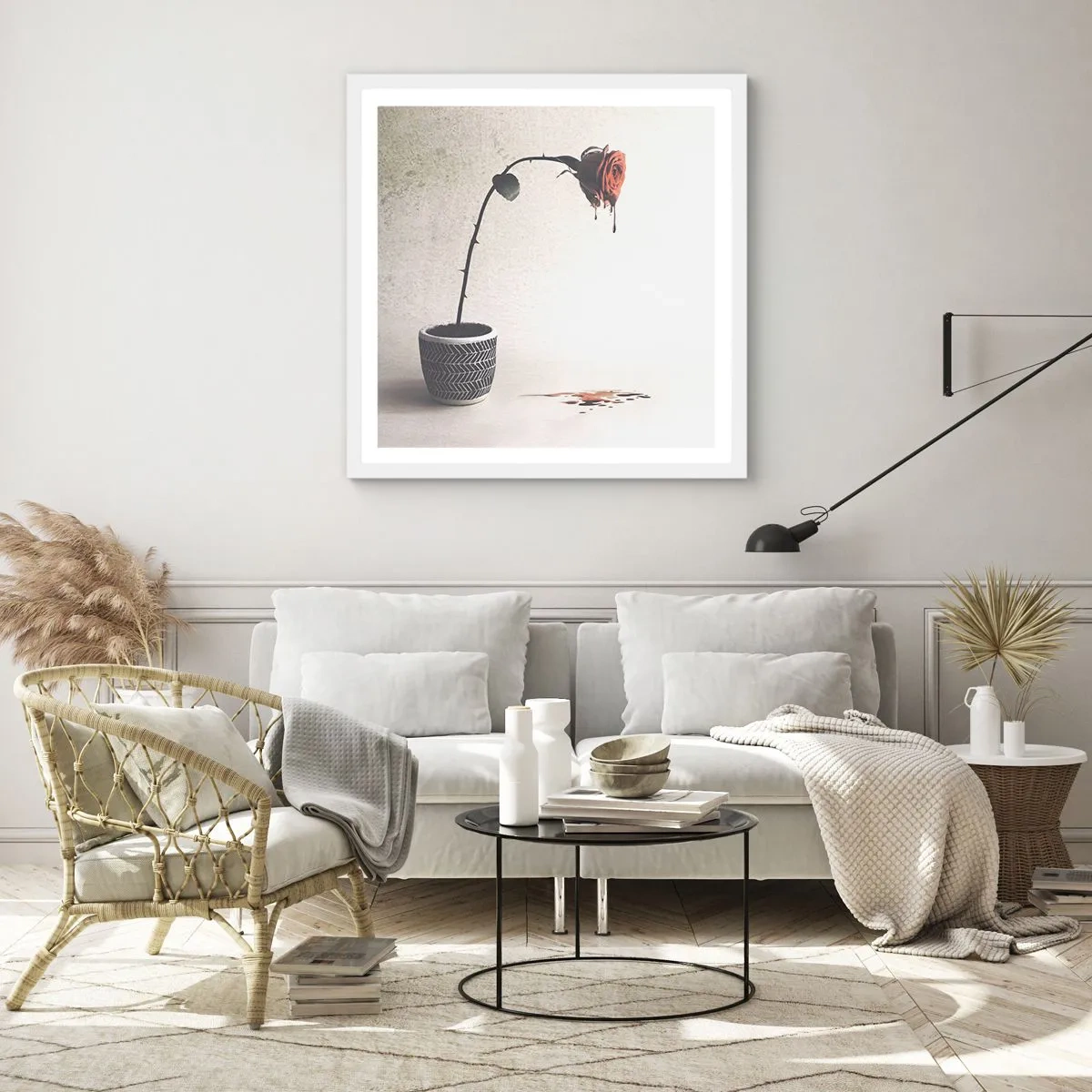 Plakát v bílém rámu - Rosa dolorosa - 50x50 cm