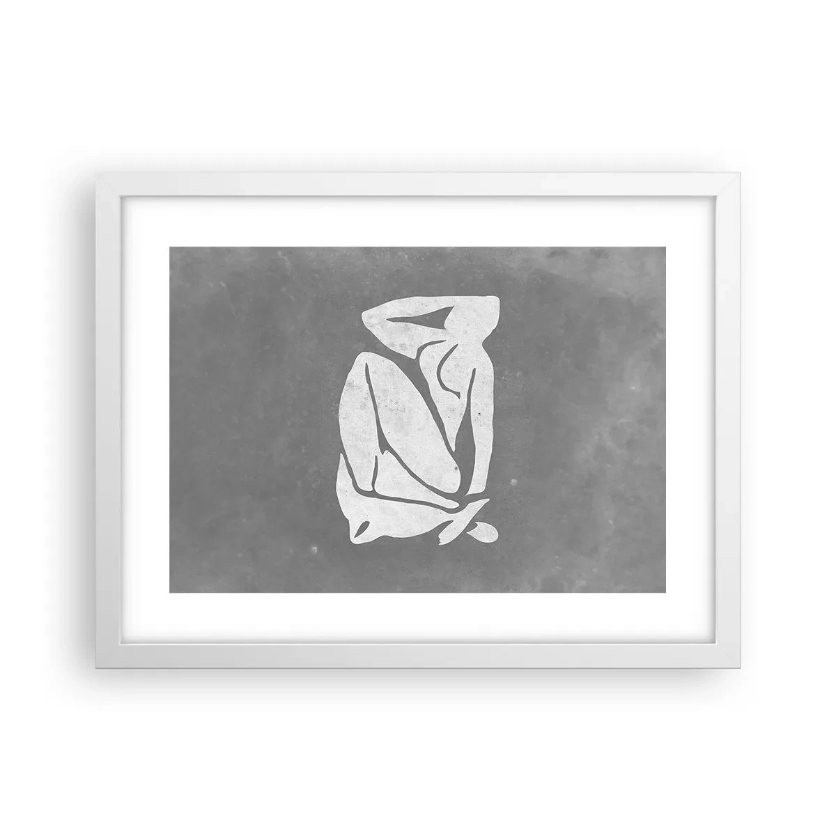 Plakát v bílém rámu - V zádumčivosti - 40x30 cm