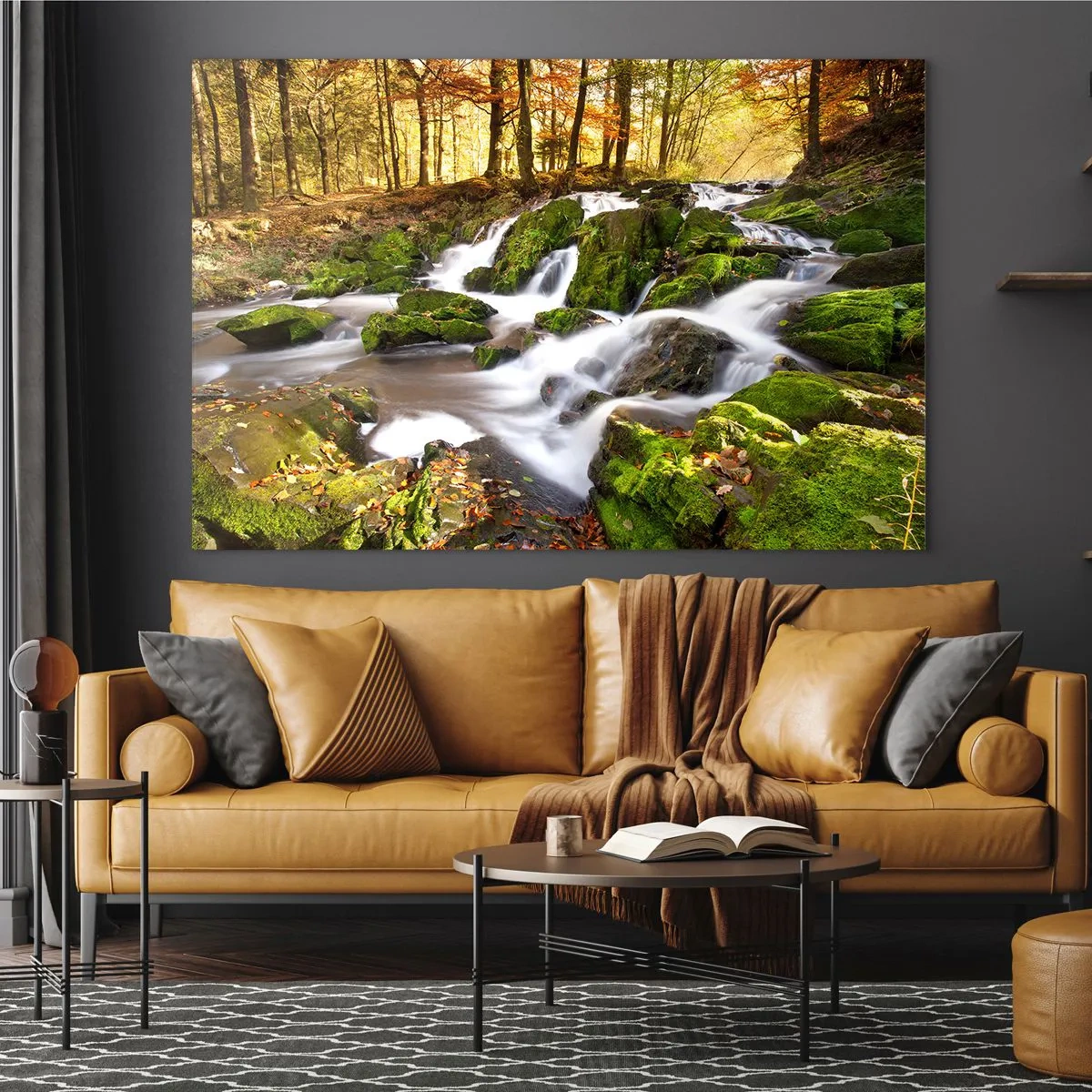 Obraz na skle - Chvatem podzimním lesem - 120x80 cm