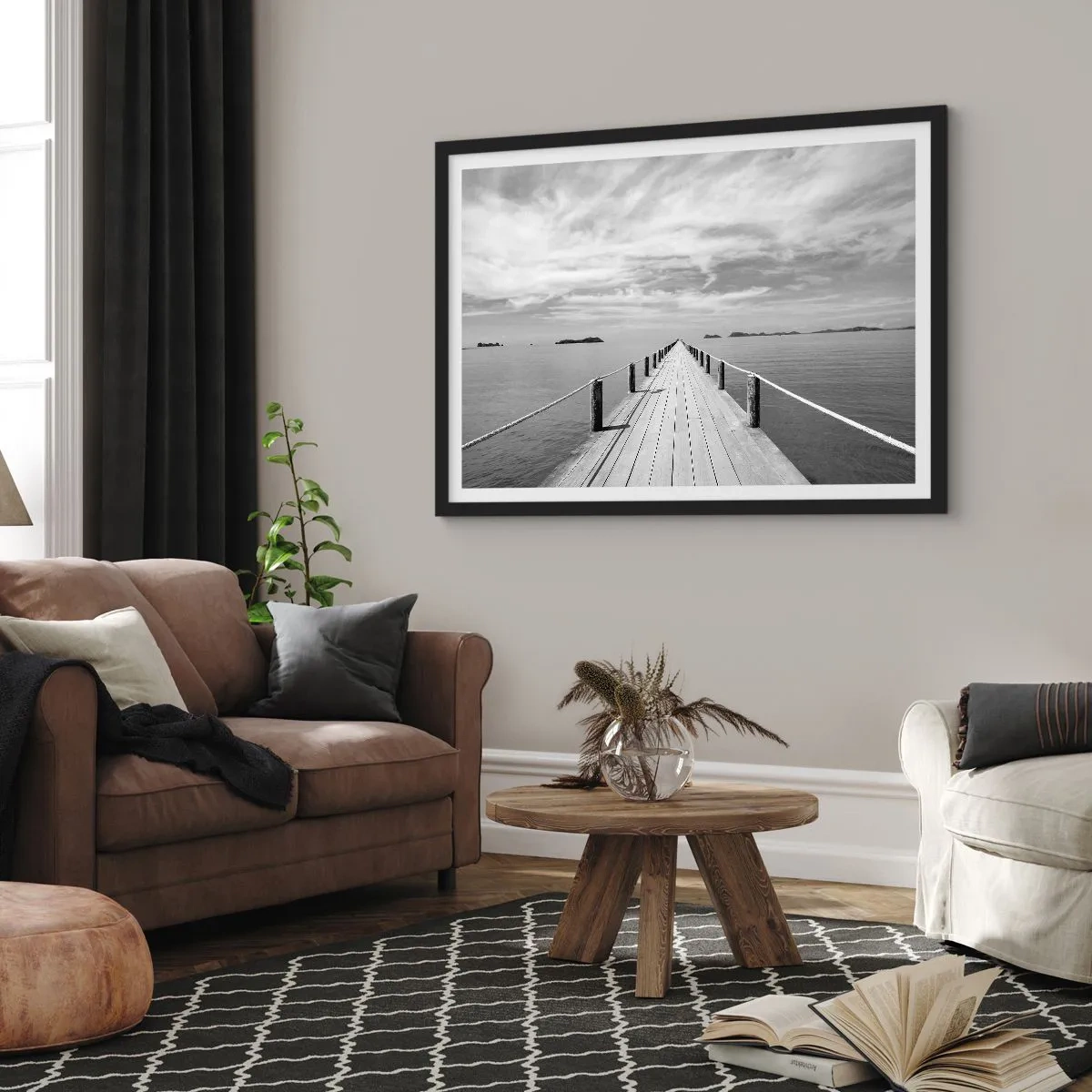 Plakát v černém rámu - Co takhle cesta… - 70x50 cm