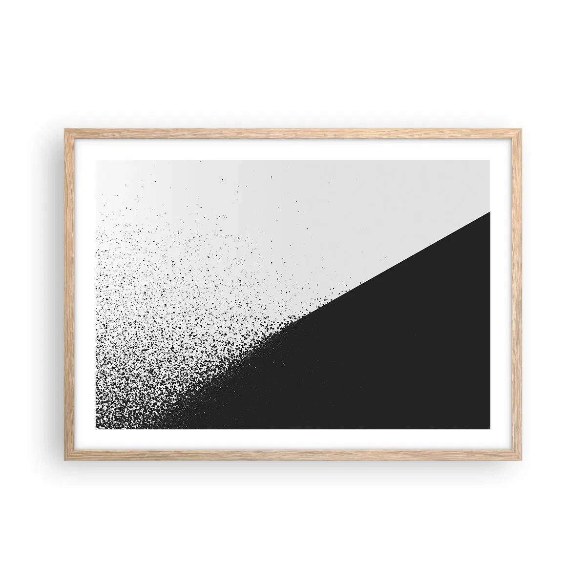 Plakát v rámu světlý dub - Rychleji a rychleji, více a více - 70x50 cm