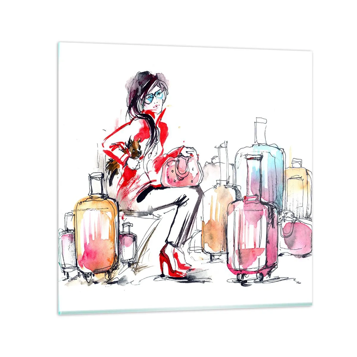 Obraz na skle - Posaďme se před cestou - 50x50 cm