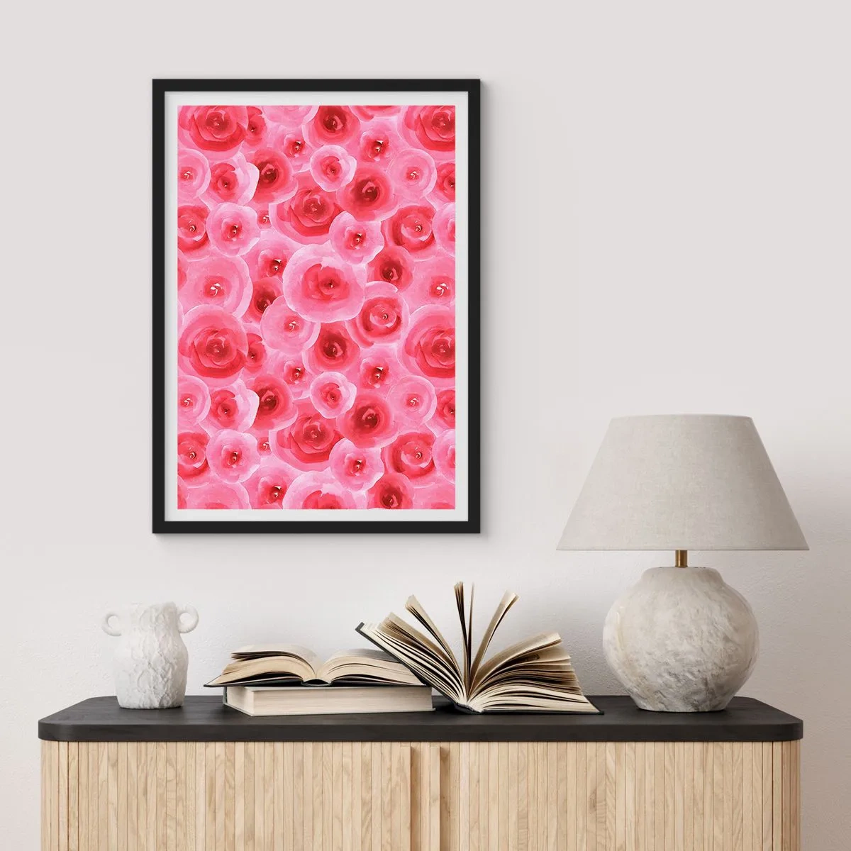 Plakát v černém rámu - Růže dole i nahoře - 61x91 cm
