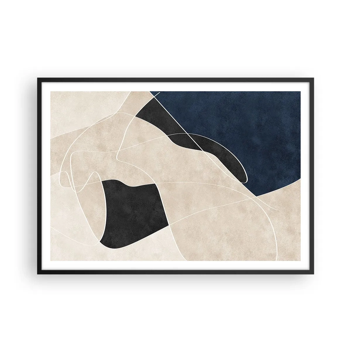 Plakát v černém rámu - Abstraktní kompozice – kontrast barev - 100x70 cm