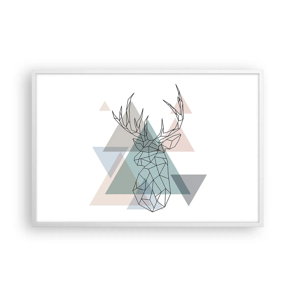 Plakát v bílém rámu - V geometrickém lese - 91x61 cm