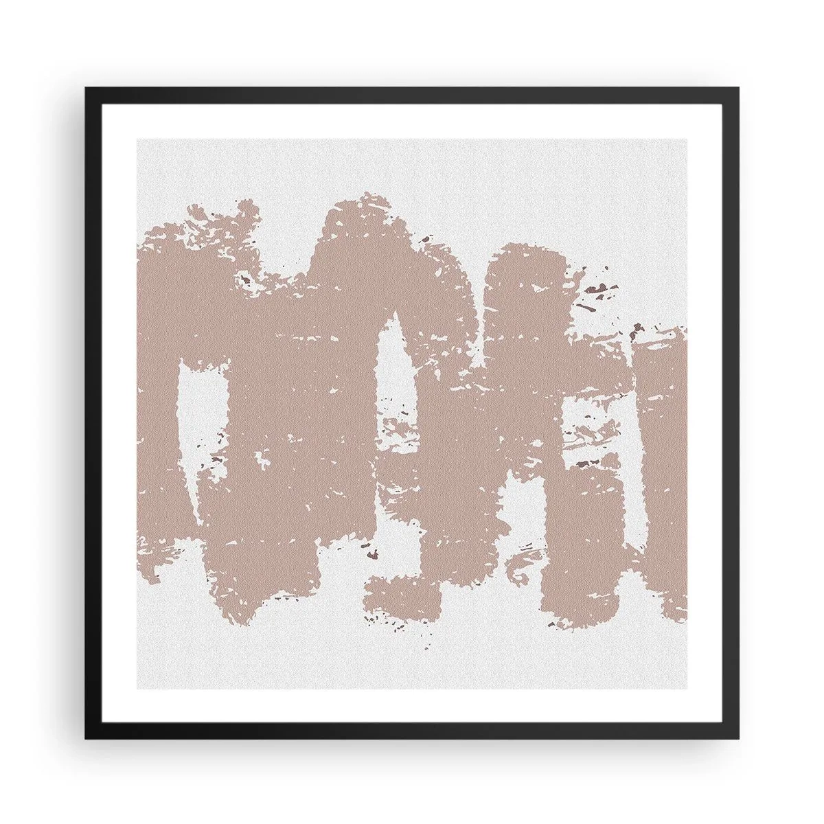 Plakát v černém rámu - Abstrakce v jemné růžové - 60x60 cm