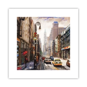 Plakát - New York – barevný i v dešti - 30x30 cm